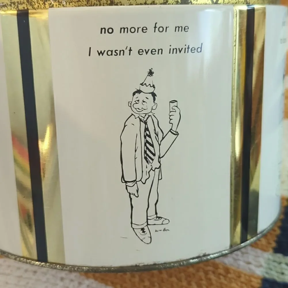 MCM Fabcraft Ice Bucket Funny Cartoon‎ Insulated Metal Cork Barware